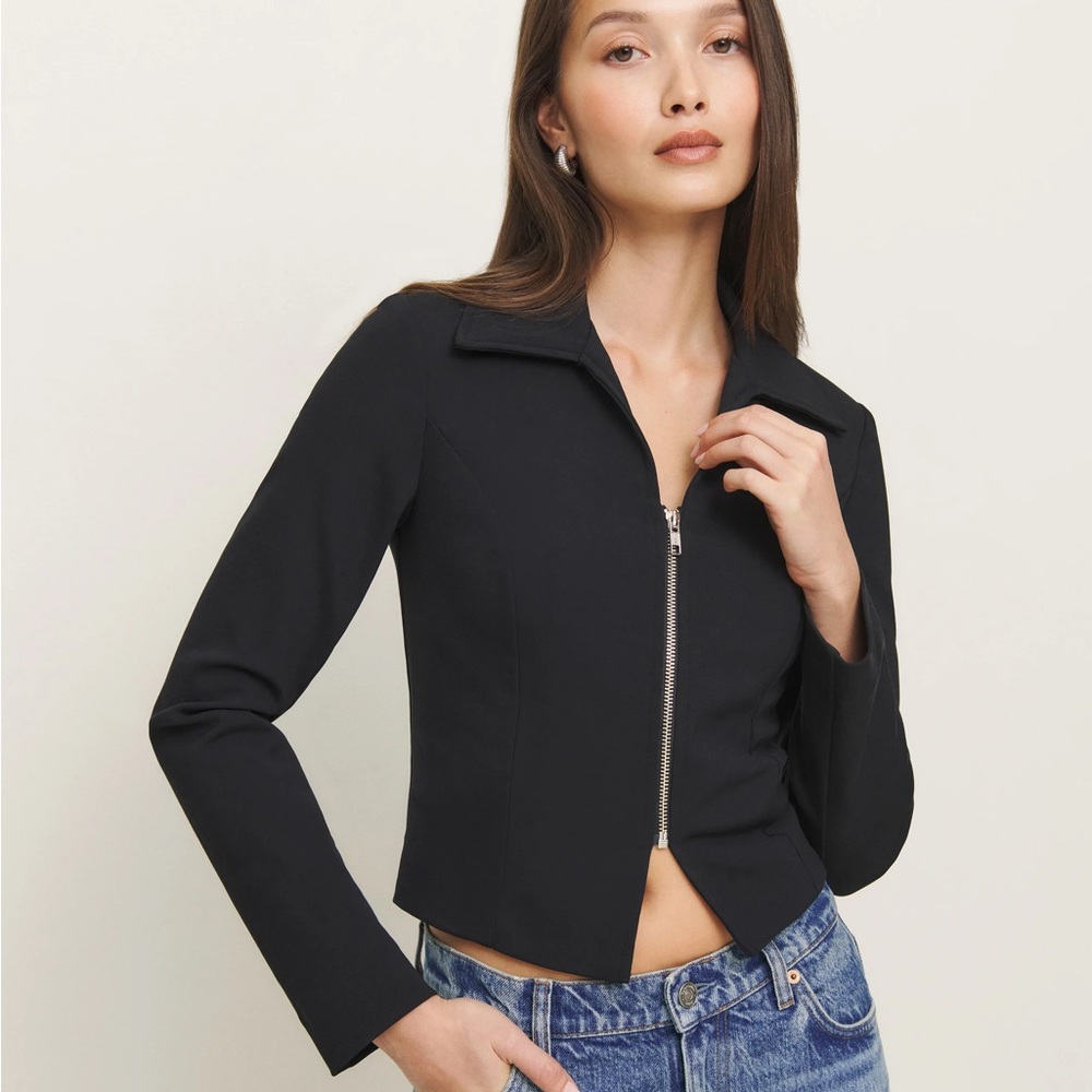 Reformation Sammi Knit Jacket Black - Size 8